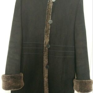 Black and gray Blueduck knee length shearly coat
